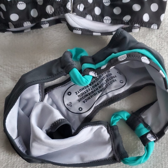 Grey & Teal Polka Dot Bikini - Picture 9 of 13